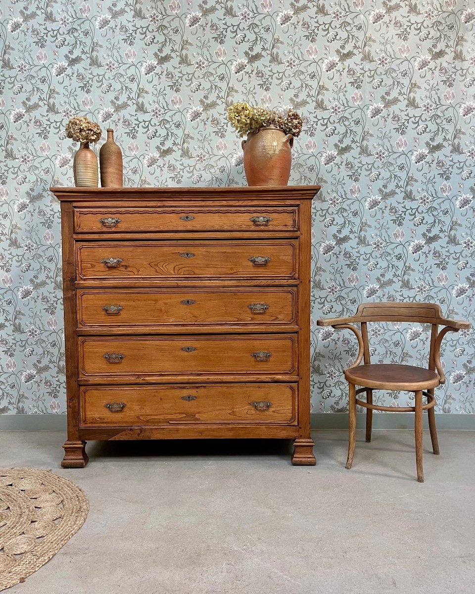 Large 19th Century Solid Wood Chest Of Drawers 