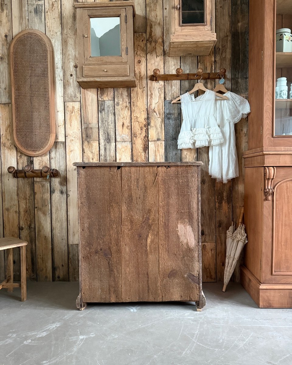 19th Century Solid Wood Patinated Chest Of Drawers-photo-2