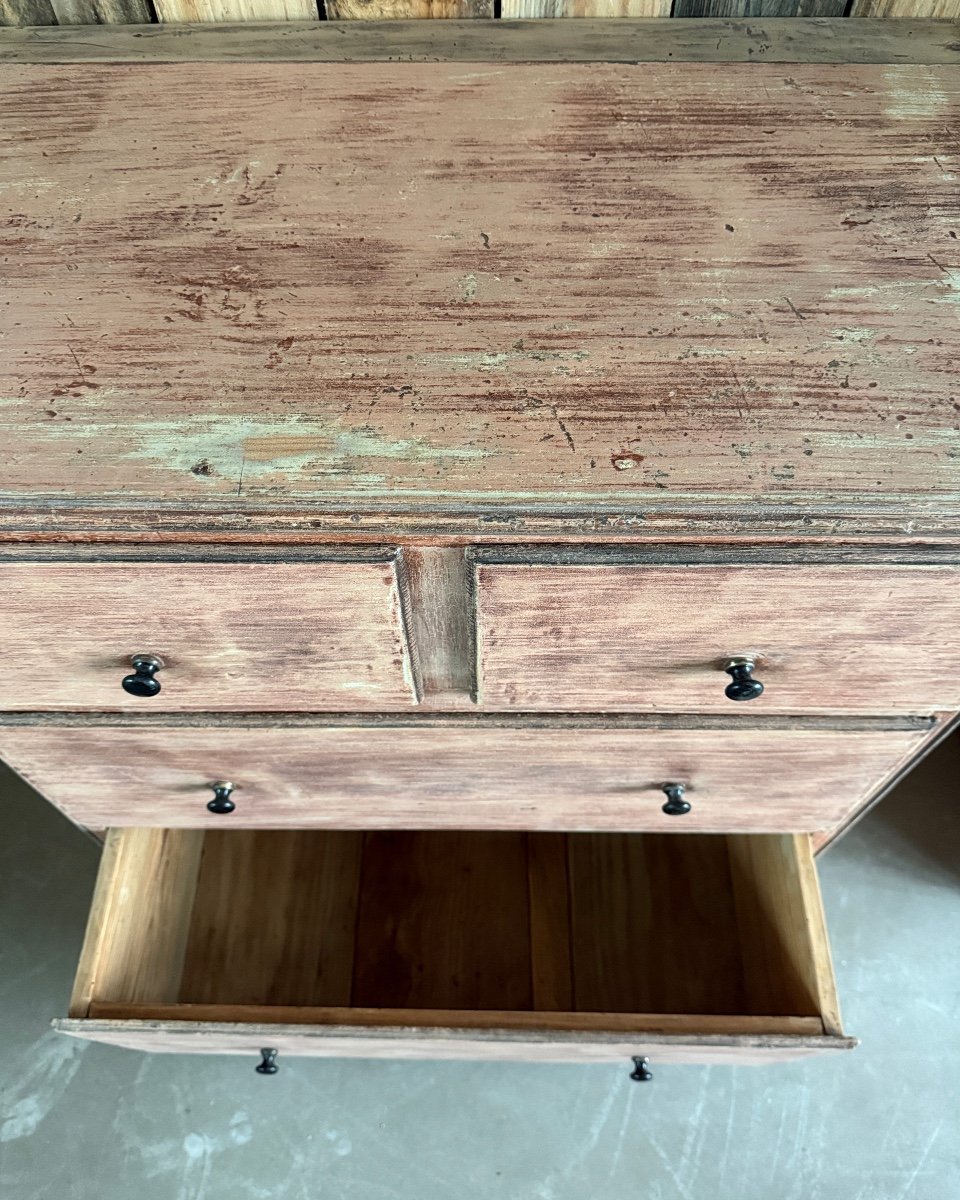 19th Century Solid Wood Patinated Chest Of Drawers-photo-8