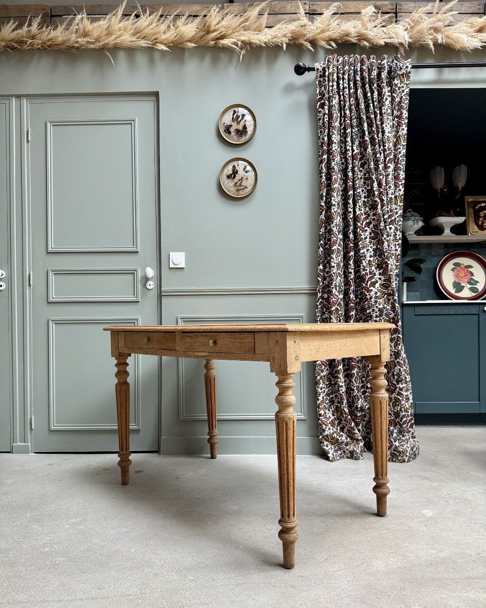 Oak Desk With Turned Legs (renovated)-photo-4