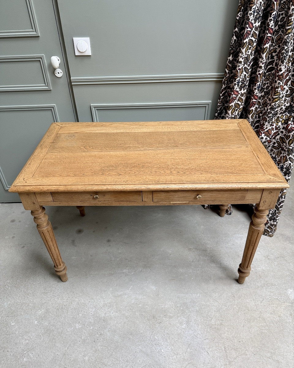 Oak Desk With Turned Legs (renovated)-photo-1