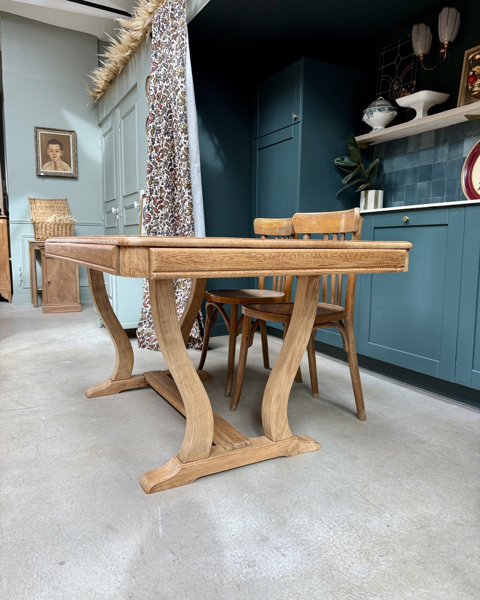 Art Deco Extendable Oak Table (refurbished)-photo-1