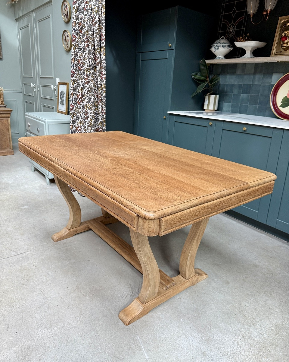 Art Deco Extendable Oak Table (refurbished)-photo-2