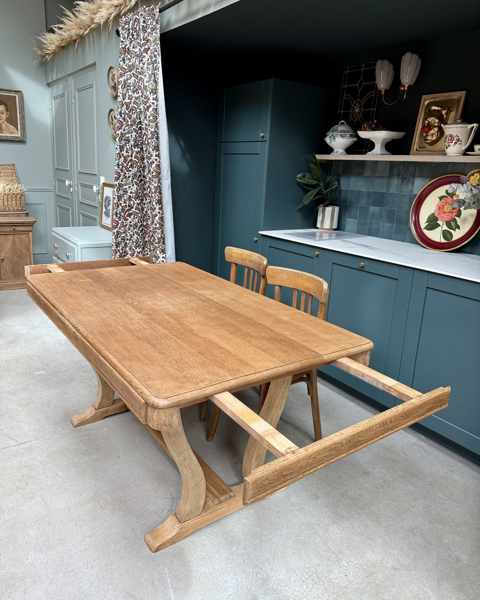 Art Deco Extendable Oak Table (refurbished)-photo-3