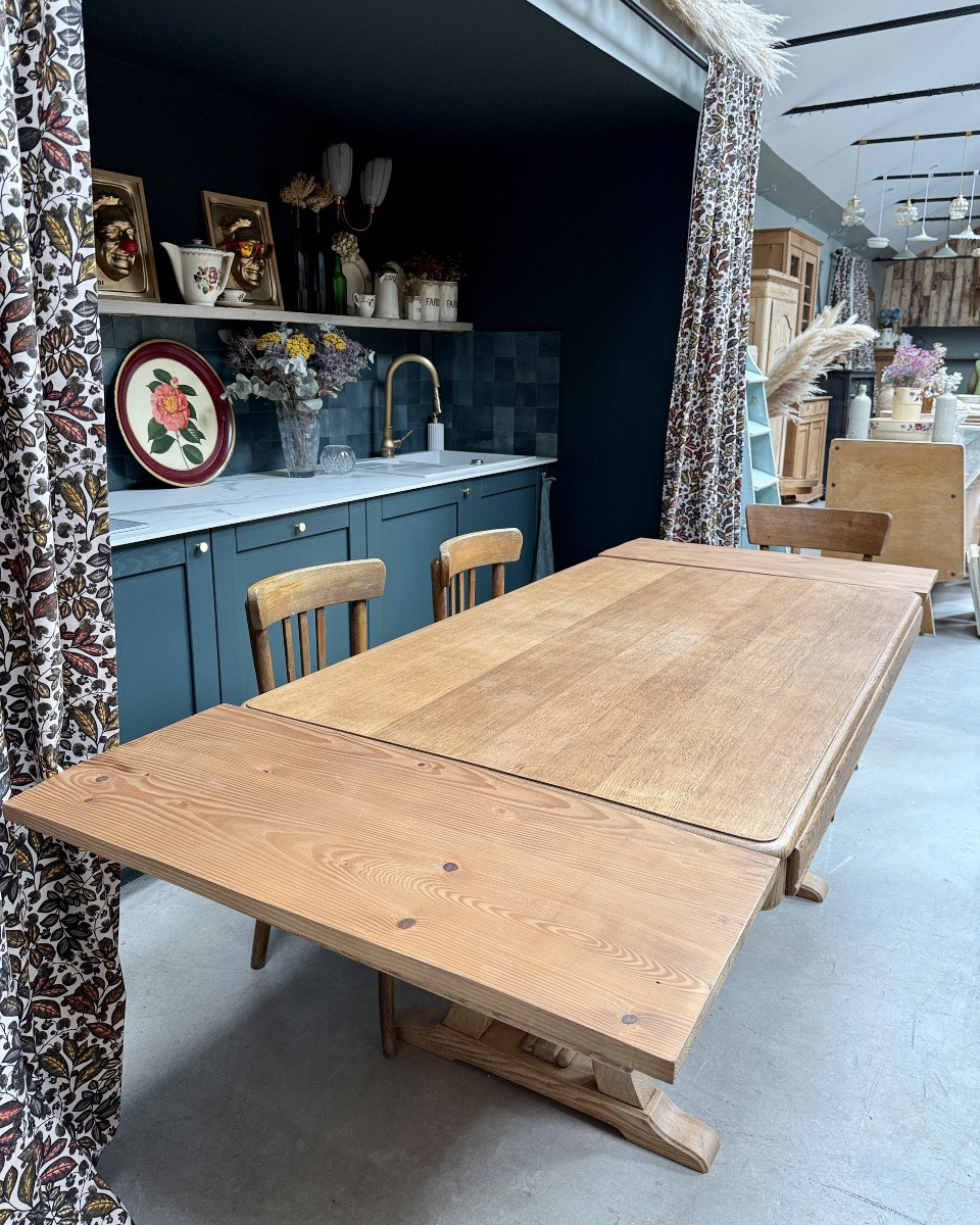 Art Deco Extendable Oak Table (refurbished)-photo-5