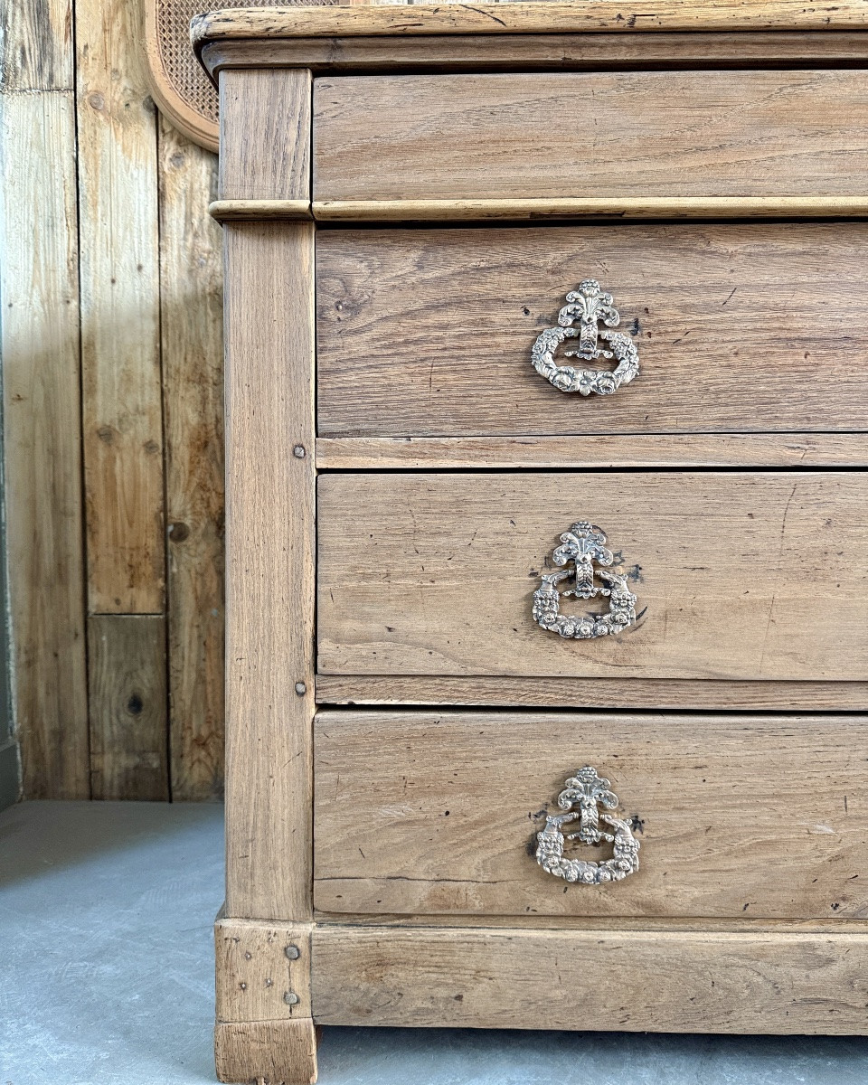 Restored Louis-philippe Chest Of Drawers In Oak-photo-4