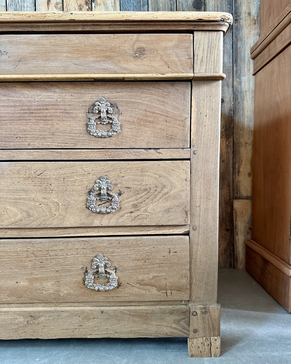 Restored Louis-philippe Chest Of Drawers In Oak-photo-5