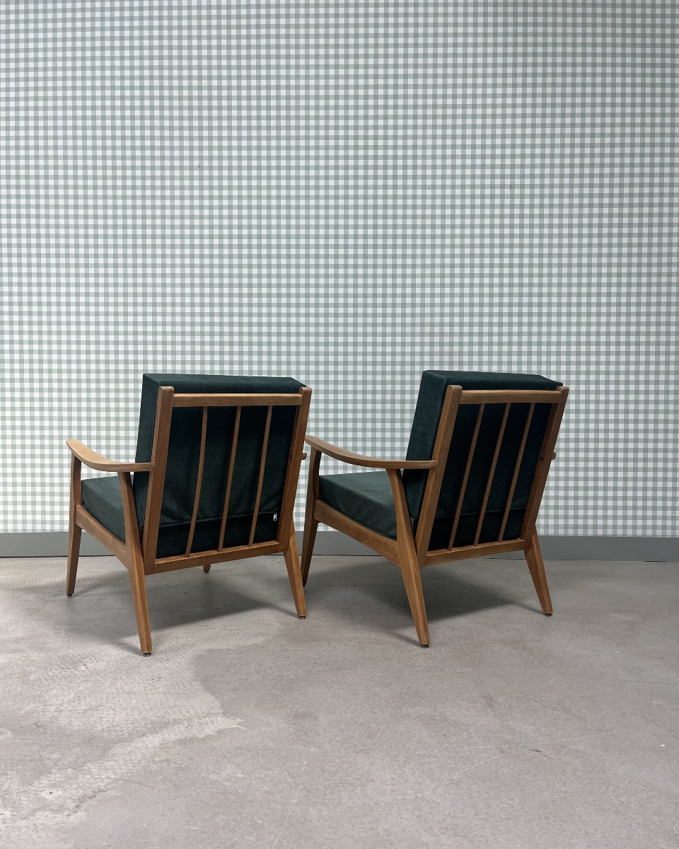 Pair Of Restored Scandinavian Armchairs-photo-3