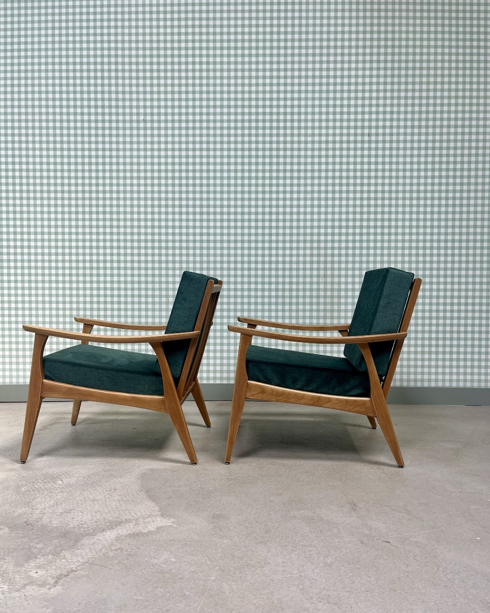 Pair Of Restored Scandinavian Armchairs-photo-4