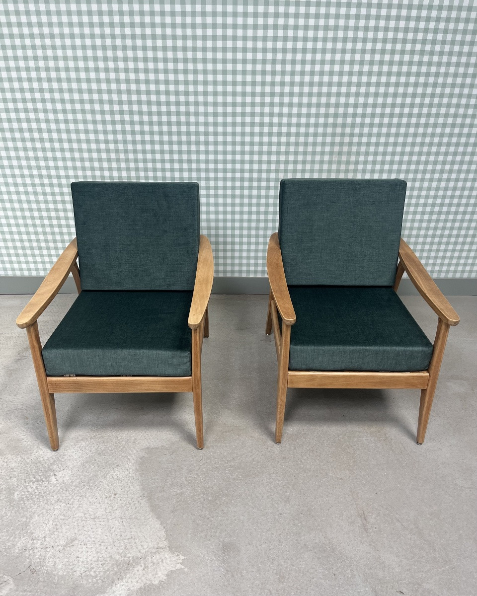 Pair Of Restored Scandinavian Armchairs-photo-2