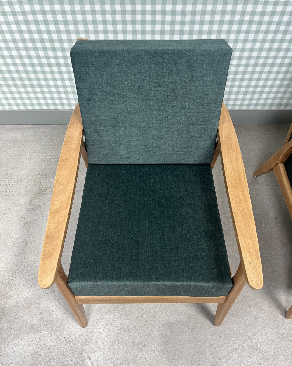 Pair Of Restored Scandinavian Armchairs-photo-3