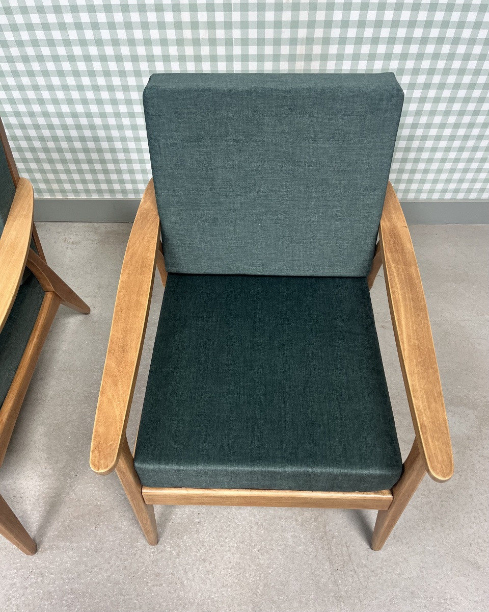 Pair Of Restored Scandinavian Armchairs-photo-4