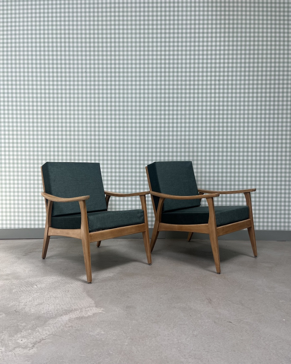 Pair Of Restored Scandinavian Armchairs