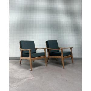 Paire De Fauteuils Scandinaves Restaurés