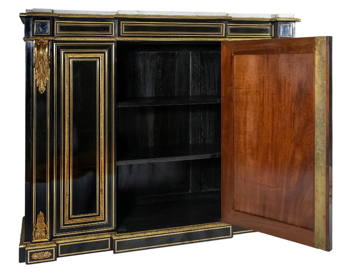 French Napoleon III Bronze Mounted And Inlaid Sideboard/cabinet-photo-3