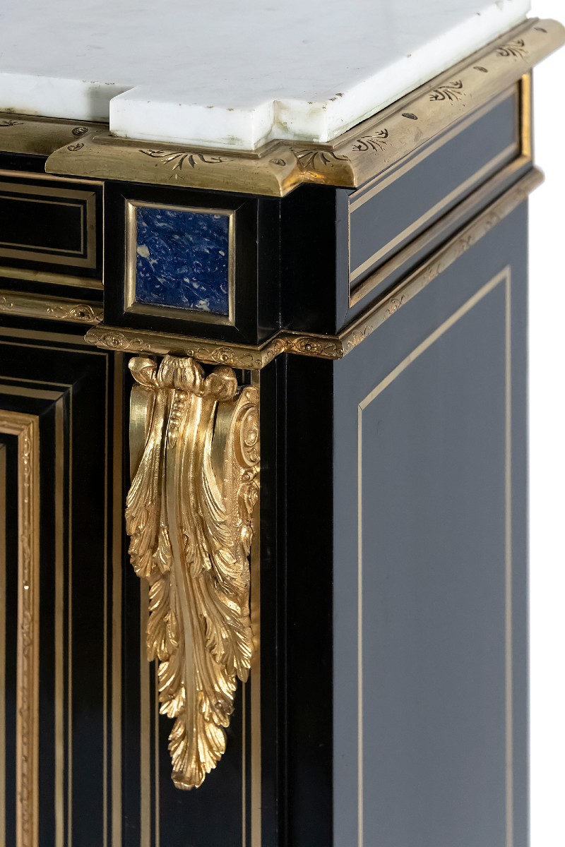 French Napoleon III Bronze Mounted And Inlaid Sideboard/cabinet-photo-4