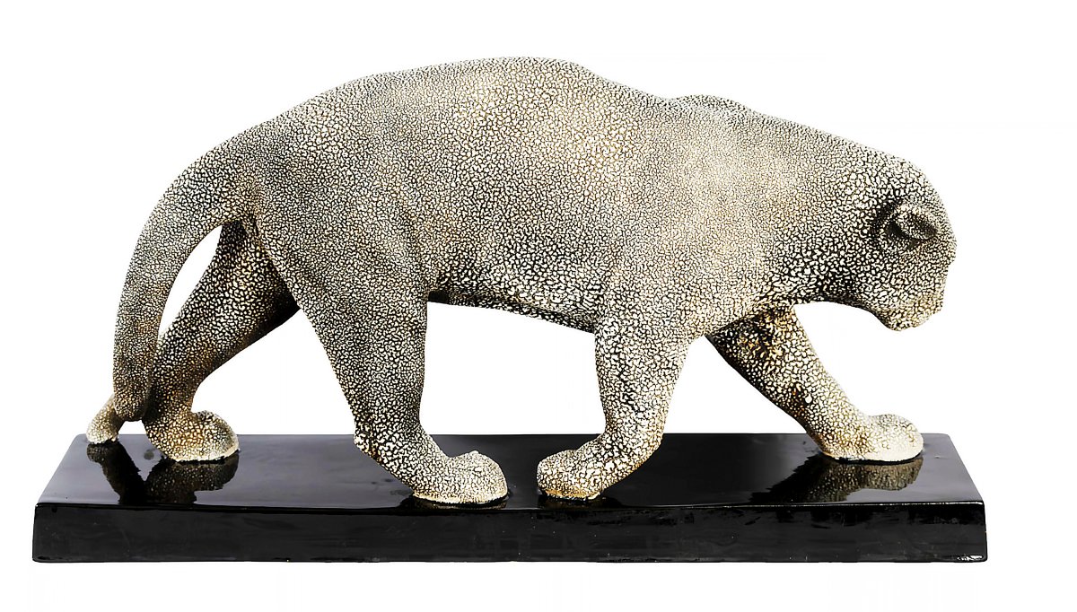 French Art Deco Ceramic Panther Sculpture By G. Beauvais For Edition Kaza, 1930's-photo-2