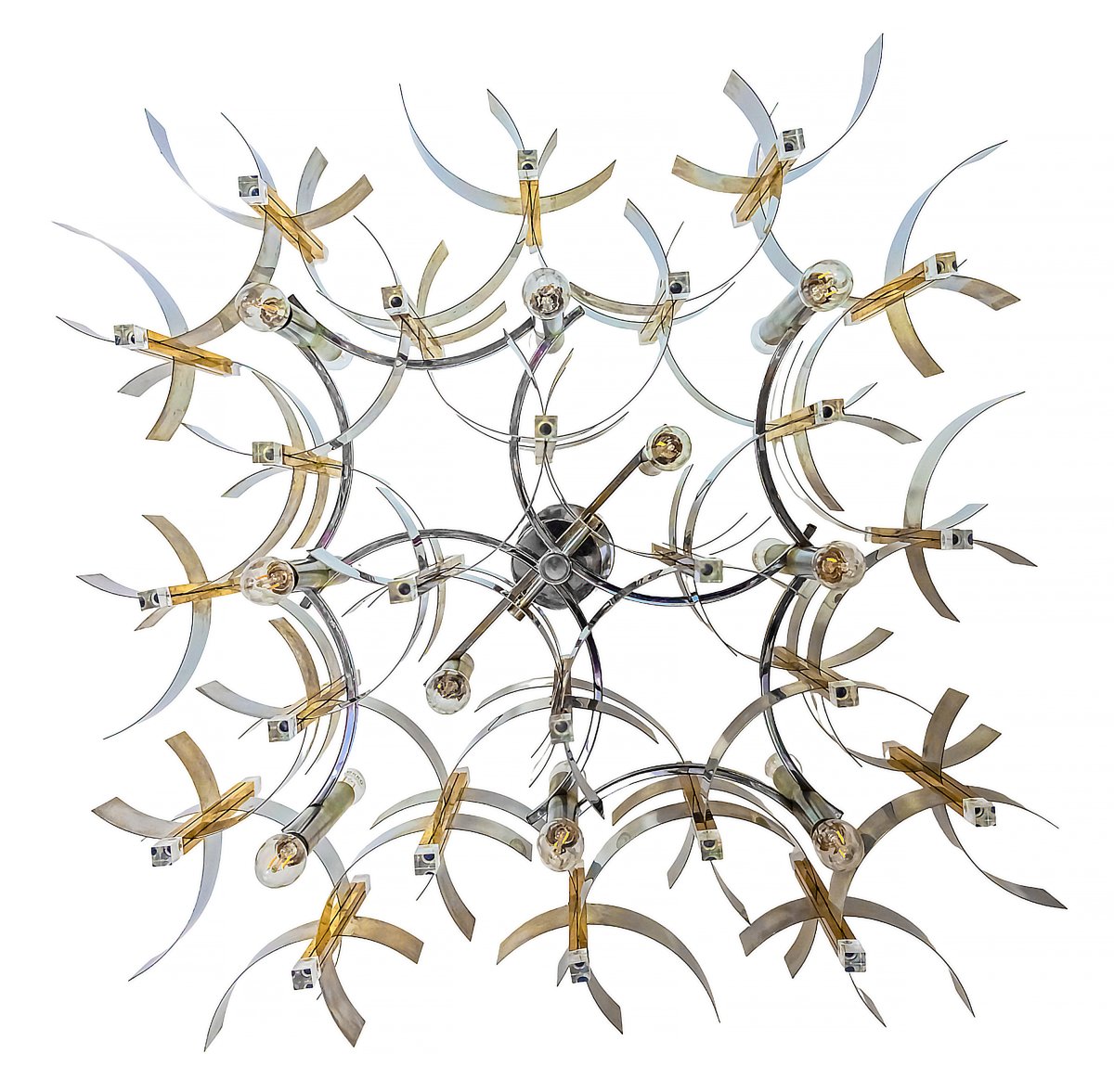 Mid-century Italian Chandelier By Gaetano Sciolari, Circa 1970-photo-3