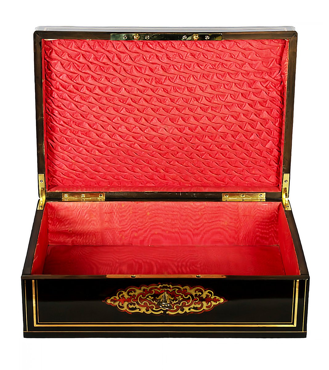 Grand Coffret Ancien En Marqueterie Boulle Napoléon III-photo-4