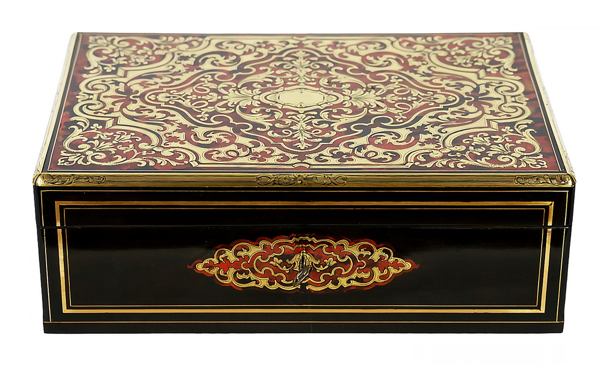 Grand Coffret Ancien En Marqueterie Boulle Napoléon III