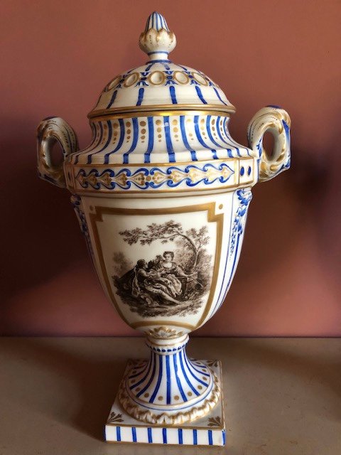 Paire De Vases Porcelaine Dans Le Goût De Sevres-photo-2