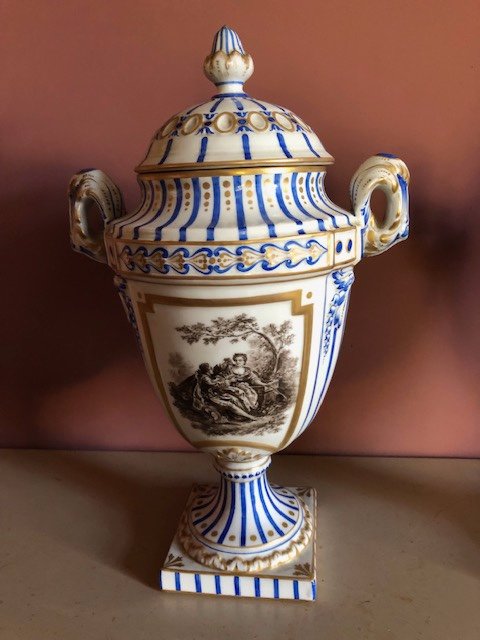 Paire De Vases Porcelaine Dans Le Goût De Sevres-photo-5