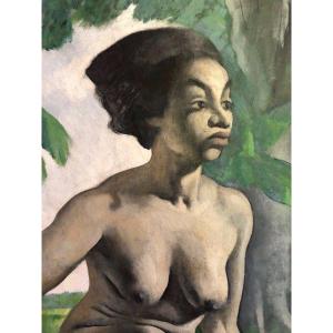 African Portrait Signed Andre Lemoigne (1898-1987)