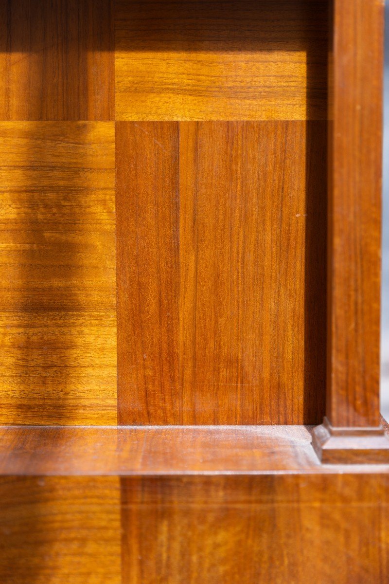 Deco Sideboard In Walnut And Rosewood Rio With Mirror And Side Columns-photo-7