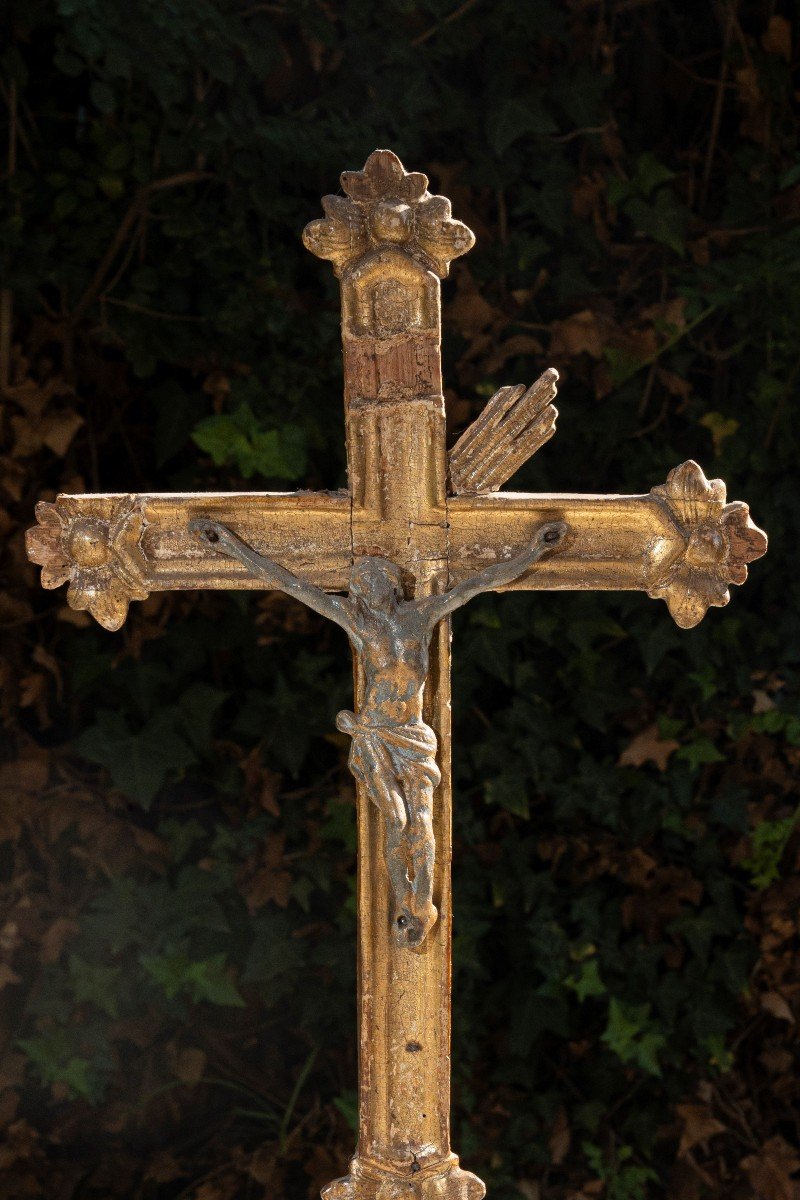 Croix En Bois Avec Le Christ,  XVIIIe Siècle-photo-2