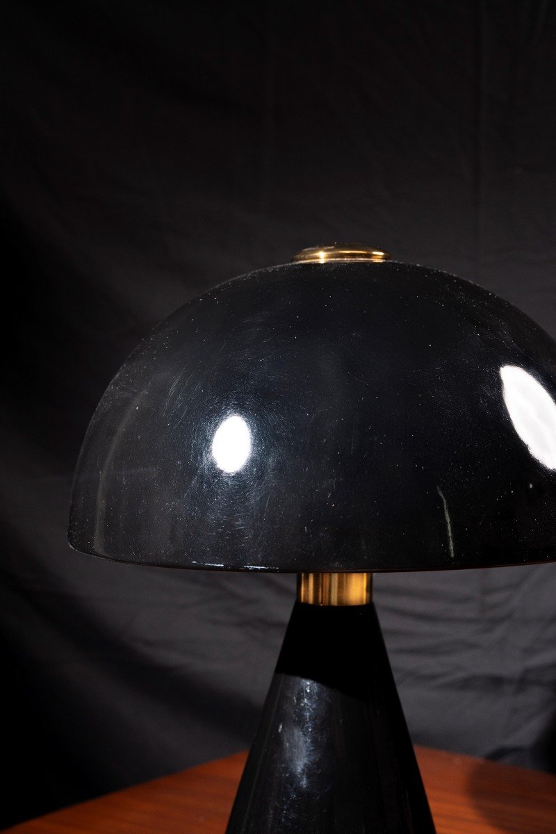 Mushroom Lamp In Black Sheet Metal-photo-3