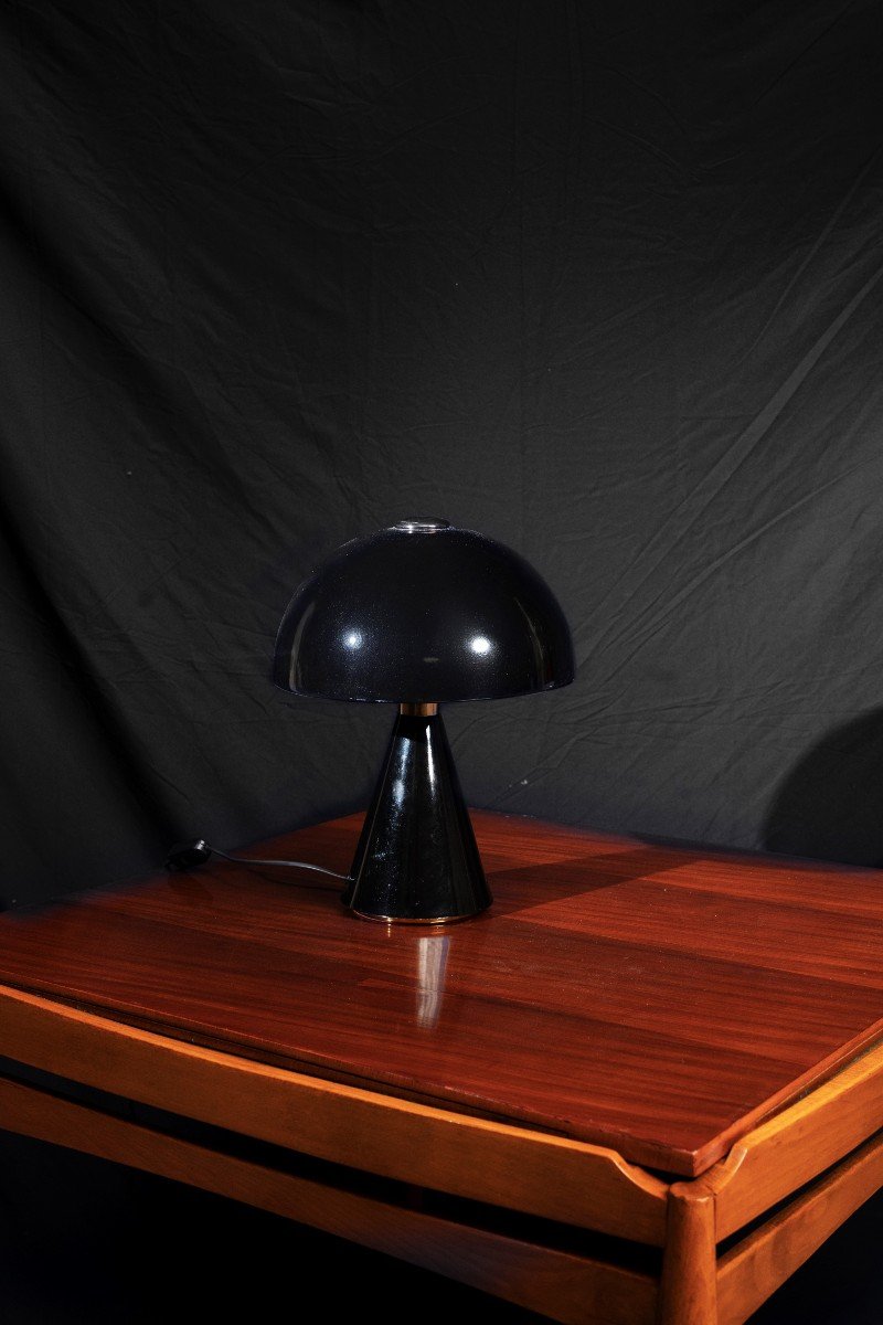 Mushroom Lamp In Black Sheet Metal