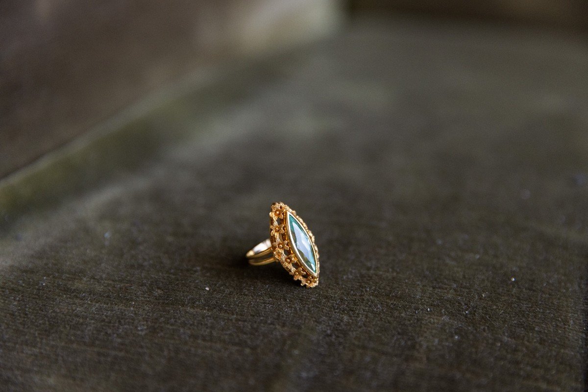 18k Gold Ring With Aquamarine-photo-3