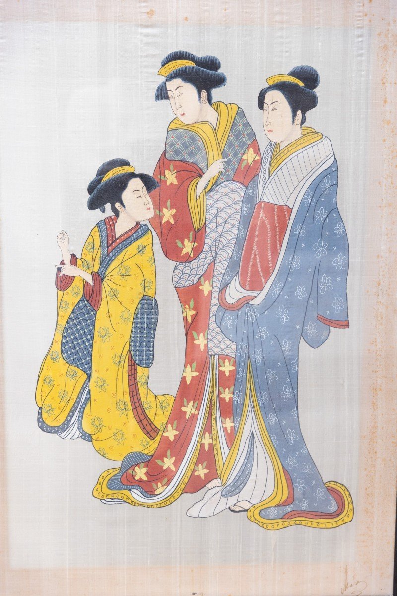 Japanese Painting On Silk-photo-3