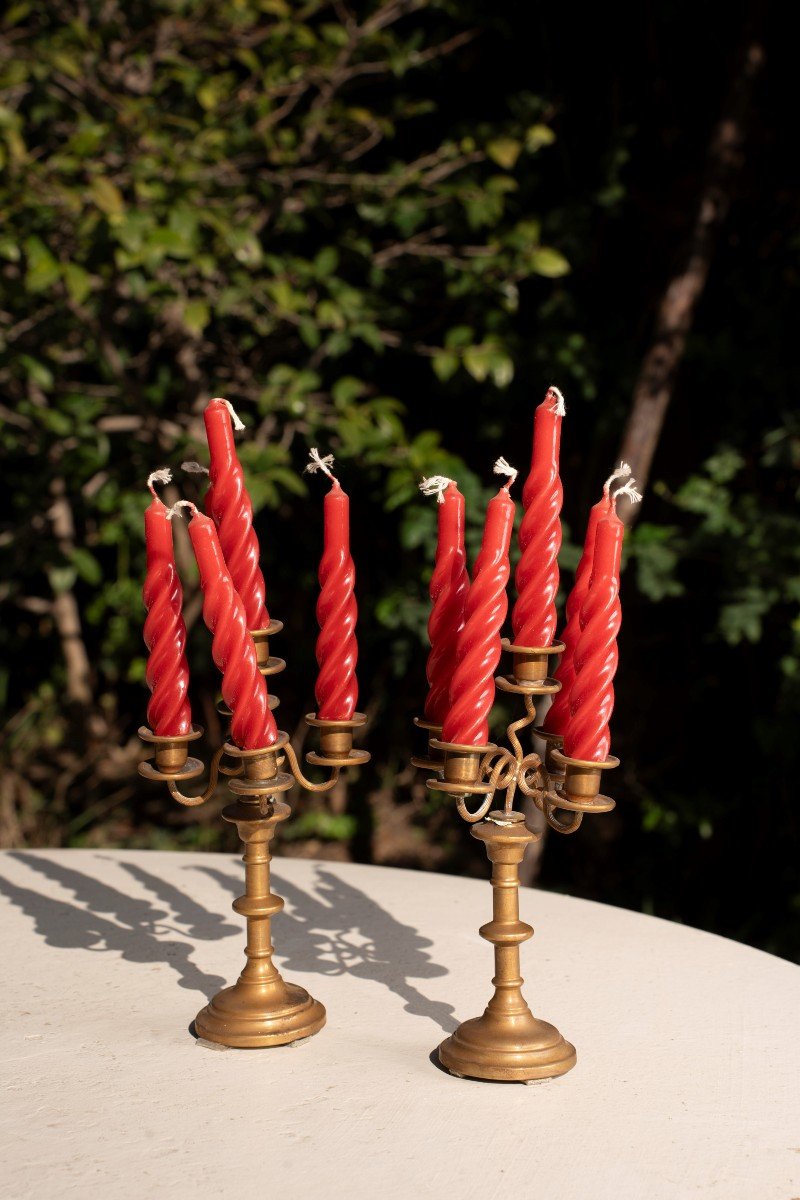 Small Pair Of 5-light Candlesticks 