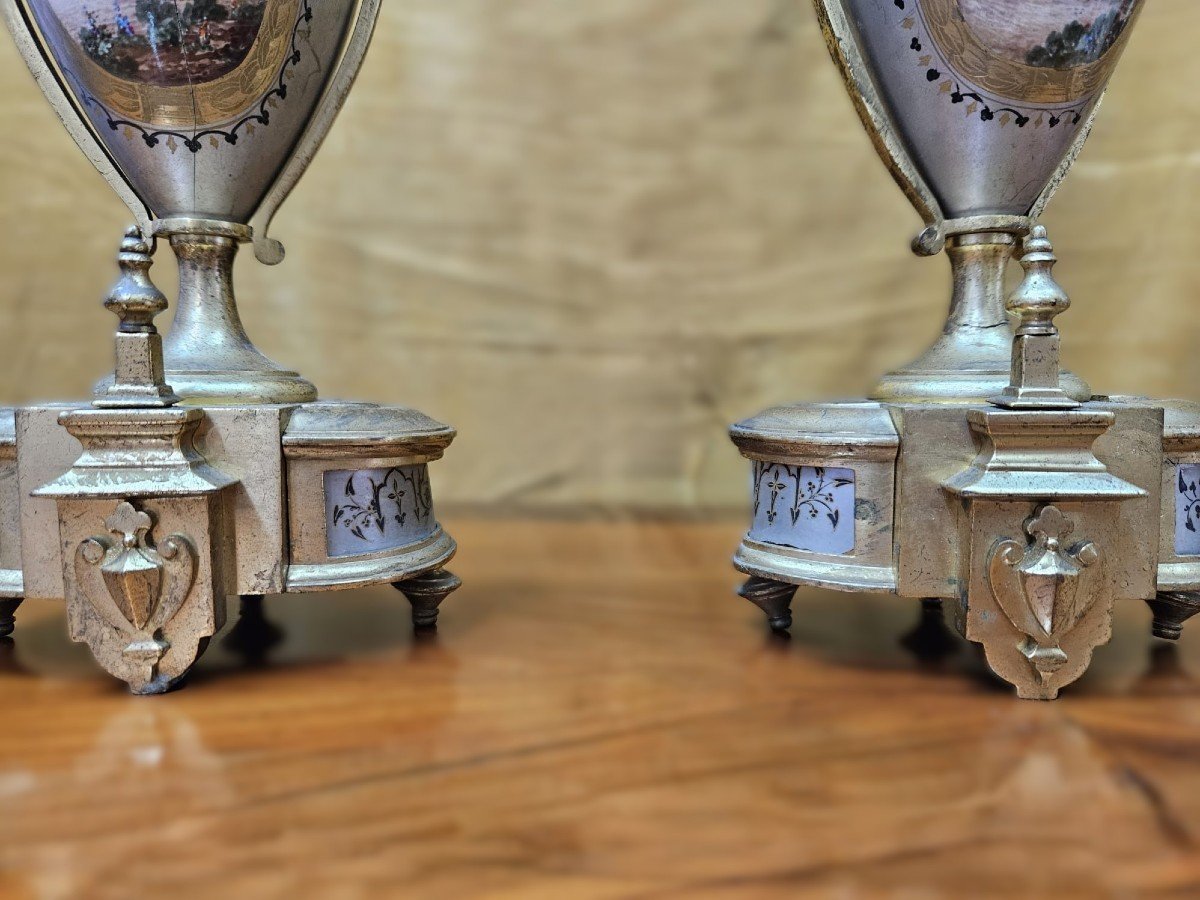 Pair Of Porcelain  Candlesticks-photo-2