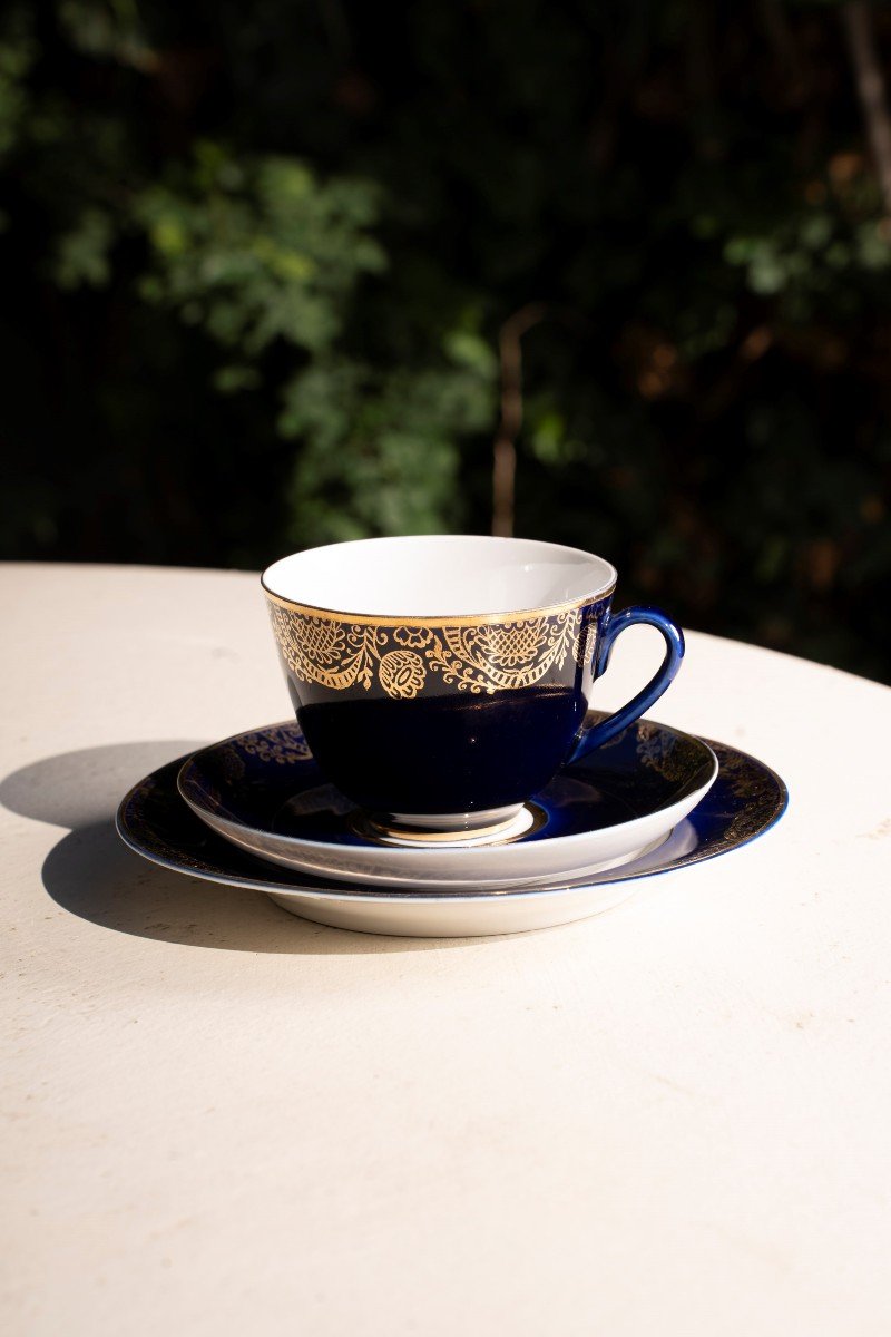 Cobalt Blue And Gold Tea Set Made In Ussr-photo-2