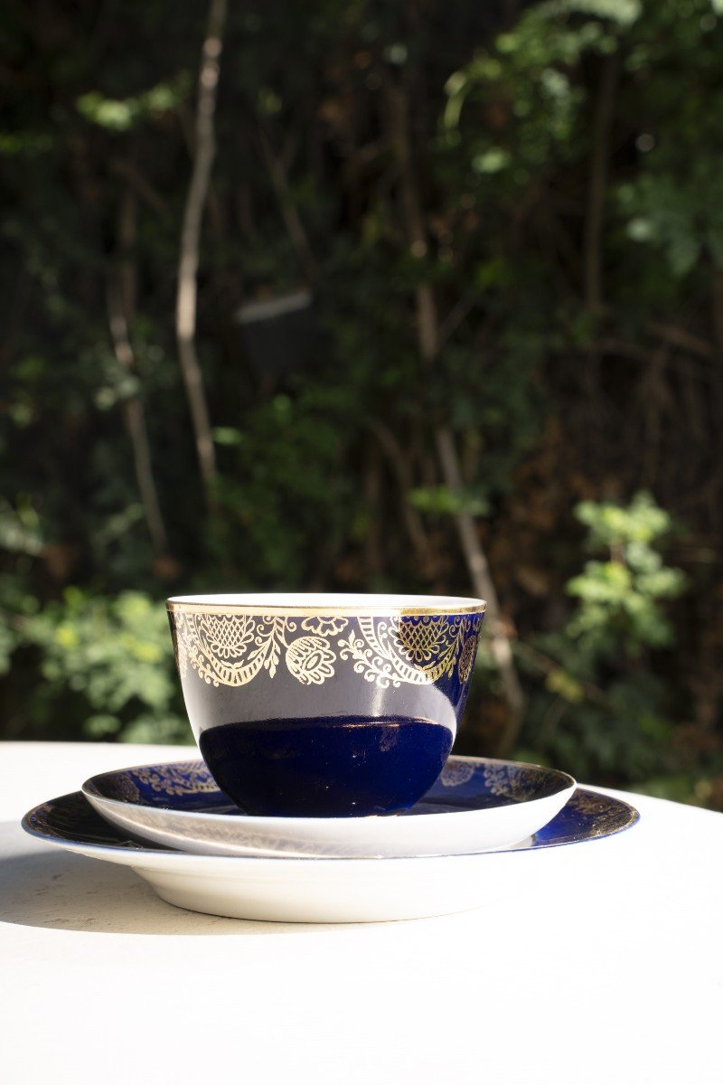 Cobalt Blue And Gold Tea Set Made In Ussr-photo-2