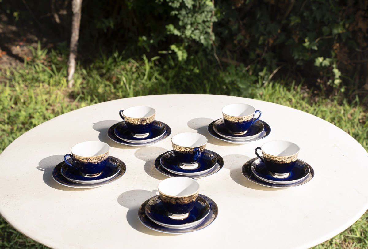 Cobalt Blue And Gold Tea Set Made In Ussr