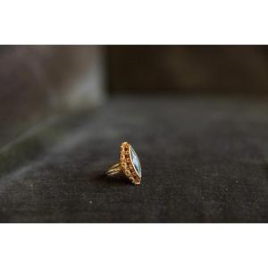 Bague En Or 18 Carats Avec Aigue-marine 