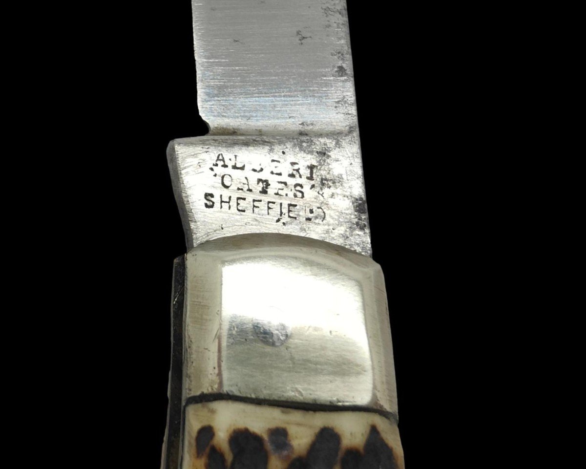 1855-1891 Albert Oates Sheffield One Blade Folding Knife-photo-1