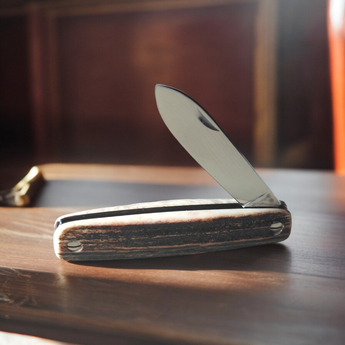 Pre-1965 Antler Folding Knife From The Renowned French Knife Maker Jacques Mongin