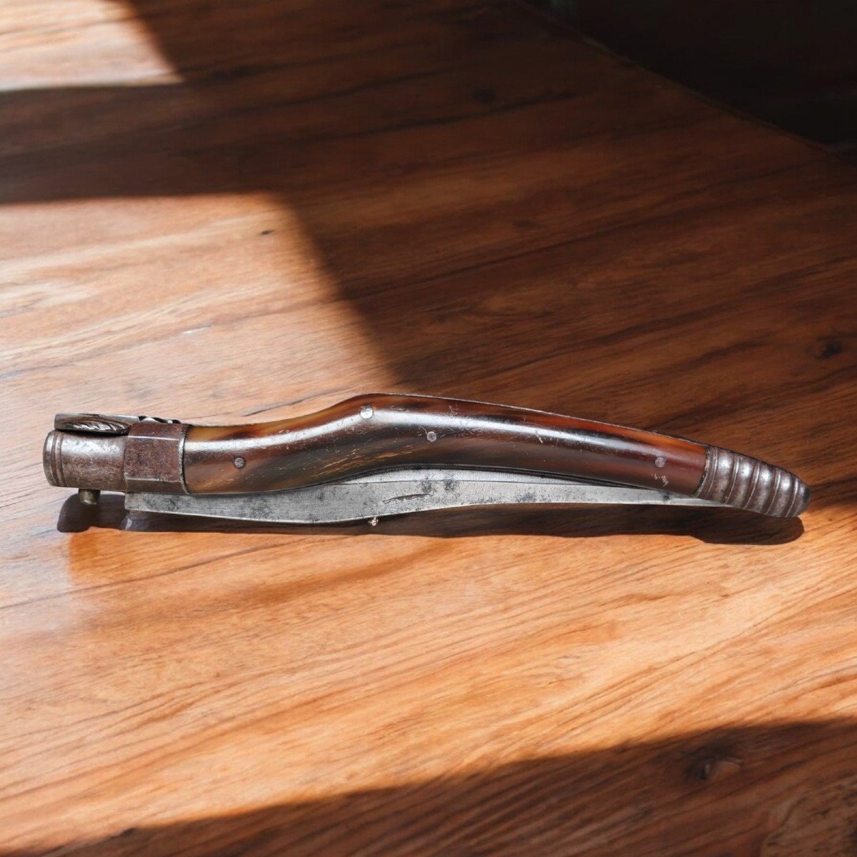 Early To Mid 19th Cent Large French Folding Knife, Probably Chatellearult-photo-1