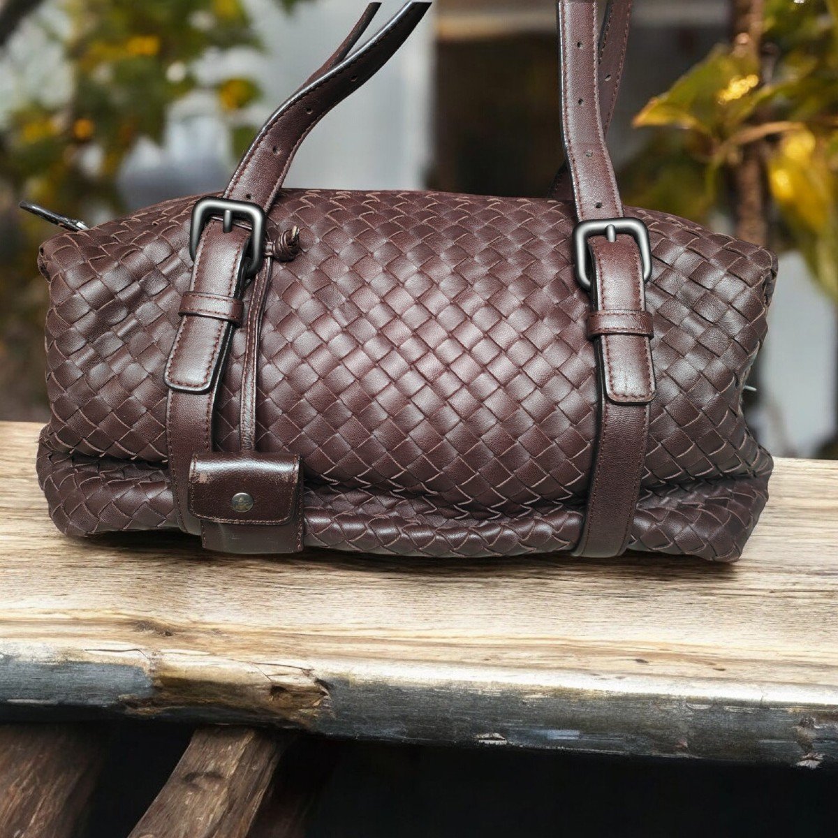 Sac à Main En Cuir Bottega Veneta "montaigne" Marron Tressage Classique-photo-2