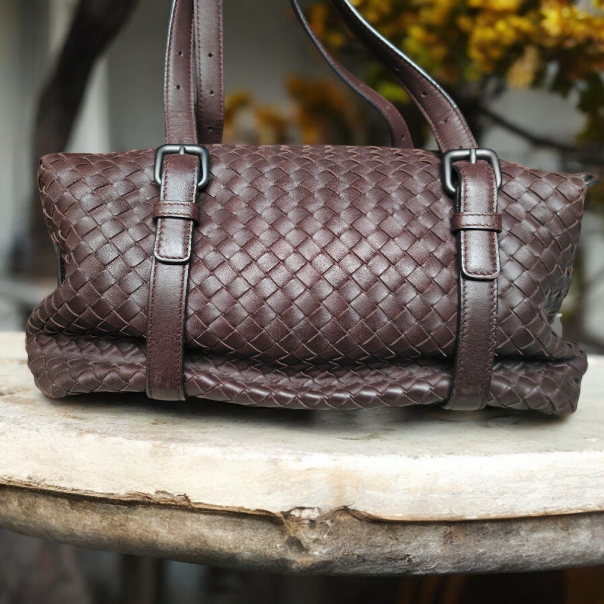 Sac à Main En Cuir Bottega Veneta "montaigne" Marron Tressage Classique-photo-4