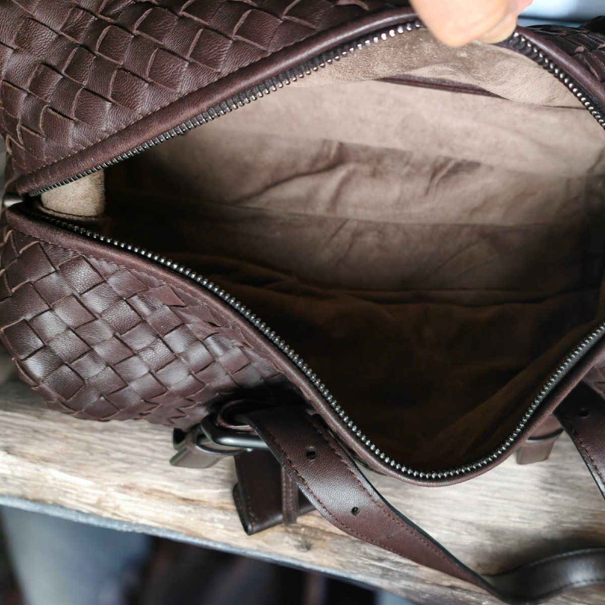 Sac à Main En Cuir Bottega Veneta "montaigne" Marron Tressage Classique-photo-8