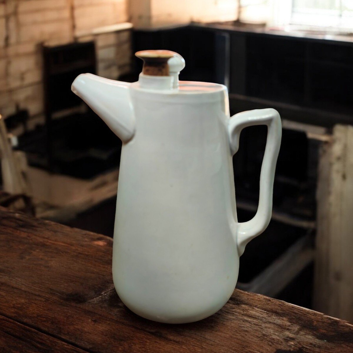 White Porcelain Divided Seltzer Bottle Pitcher – Lothe Apparatus- S C Richard 1873-1896-photo-2