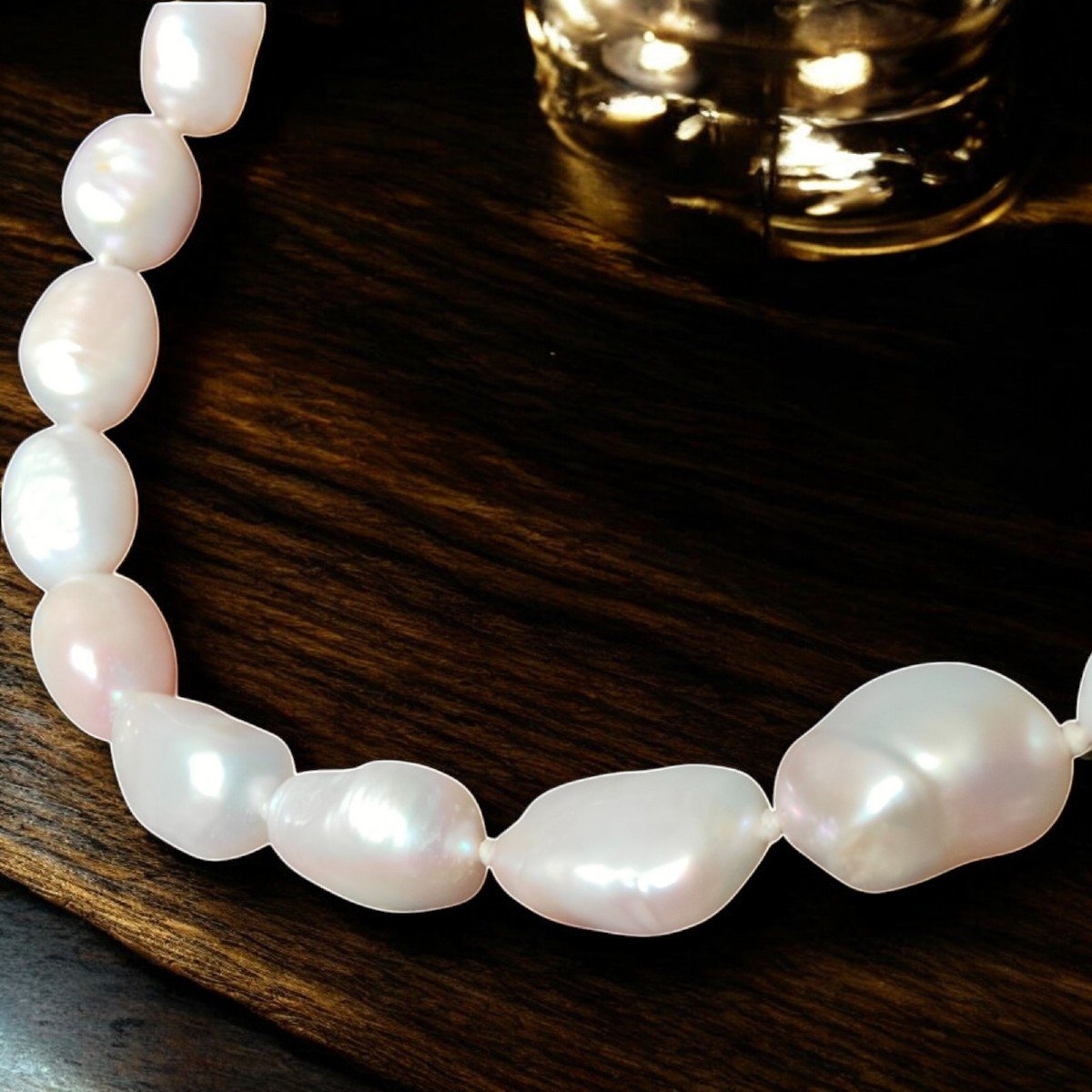 Short Baroque Freshwater Pearl Necklace With 18k Gold Clasp-photo-3