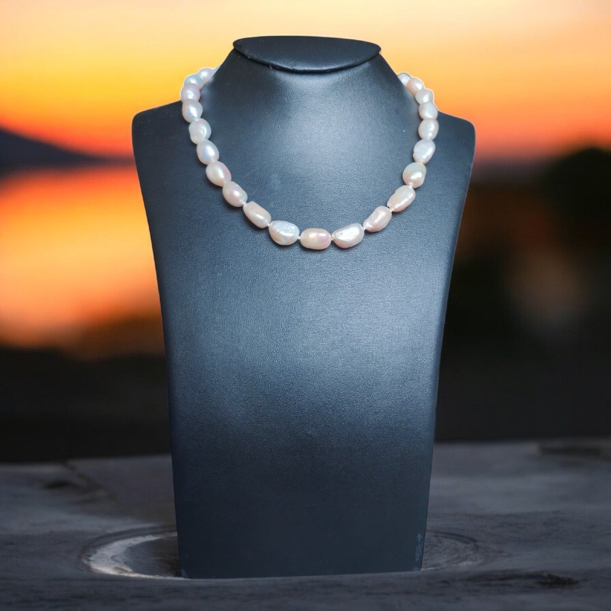 Short Baroque Freshwater Pearl Necklace With 18k Gold Clasp