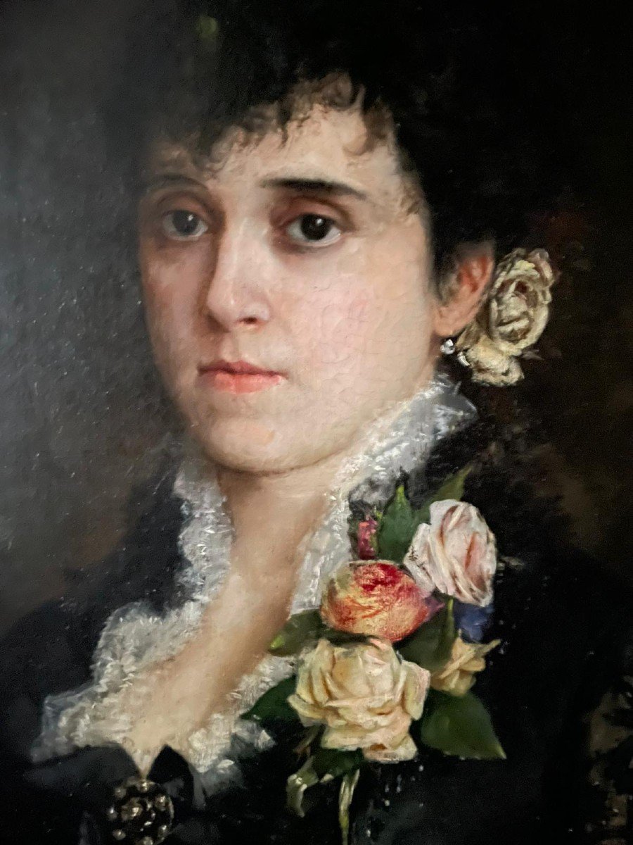 Portrait Of A Woman With Roses - Late 1800s-photo-1