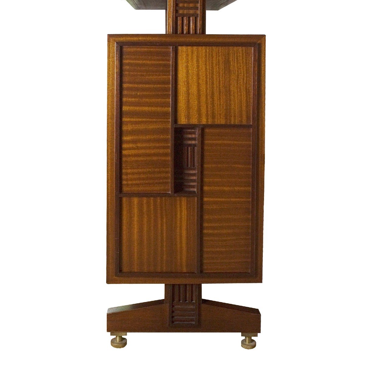 Central Set Of Shelves – Showcase In Solid Mahogany - Italy 1950-photo-1